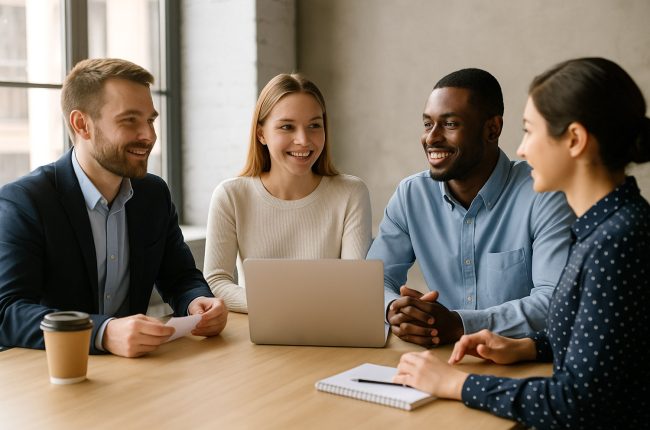 Studenter och yrkesverksamma i samtal kring arbete och kompetensutveckling